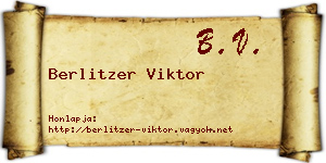 Berlitzer Viktor névjegykártya